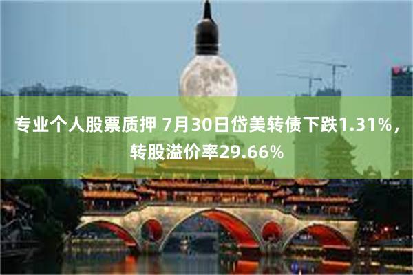 专业个人股票质押 7月30日岱美转债下跌1.31%，转股溢价率29.66%