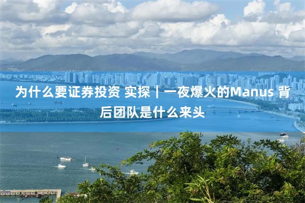 为什么要证券投资 实探｜一夜爆火的Manus 背后团队是什么来头